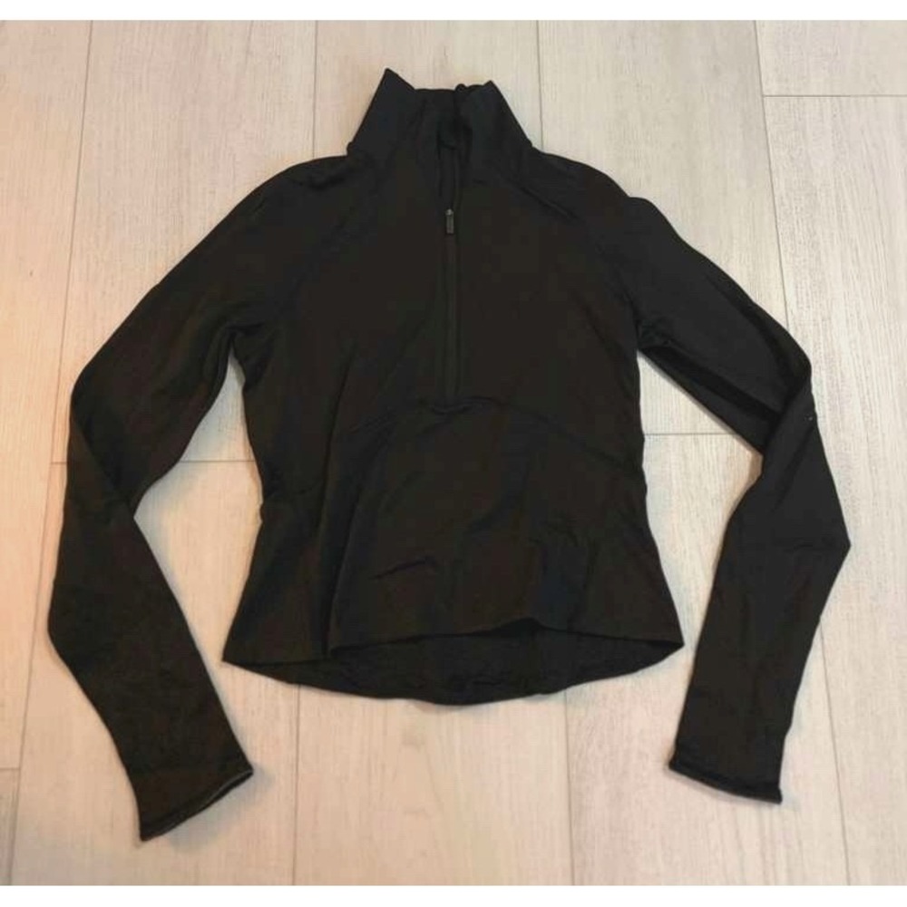 Lululemon Always Alert 1/2 Zip Black Rulu Running Pullover Sz 6 Black